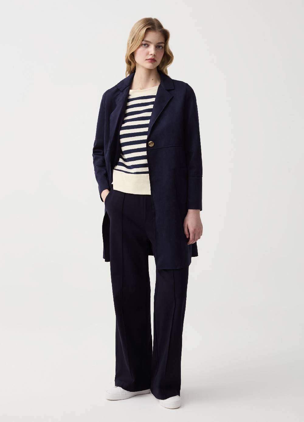 Ovs Giacca lunga scamosciata con bottone