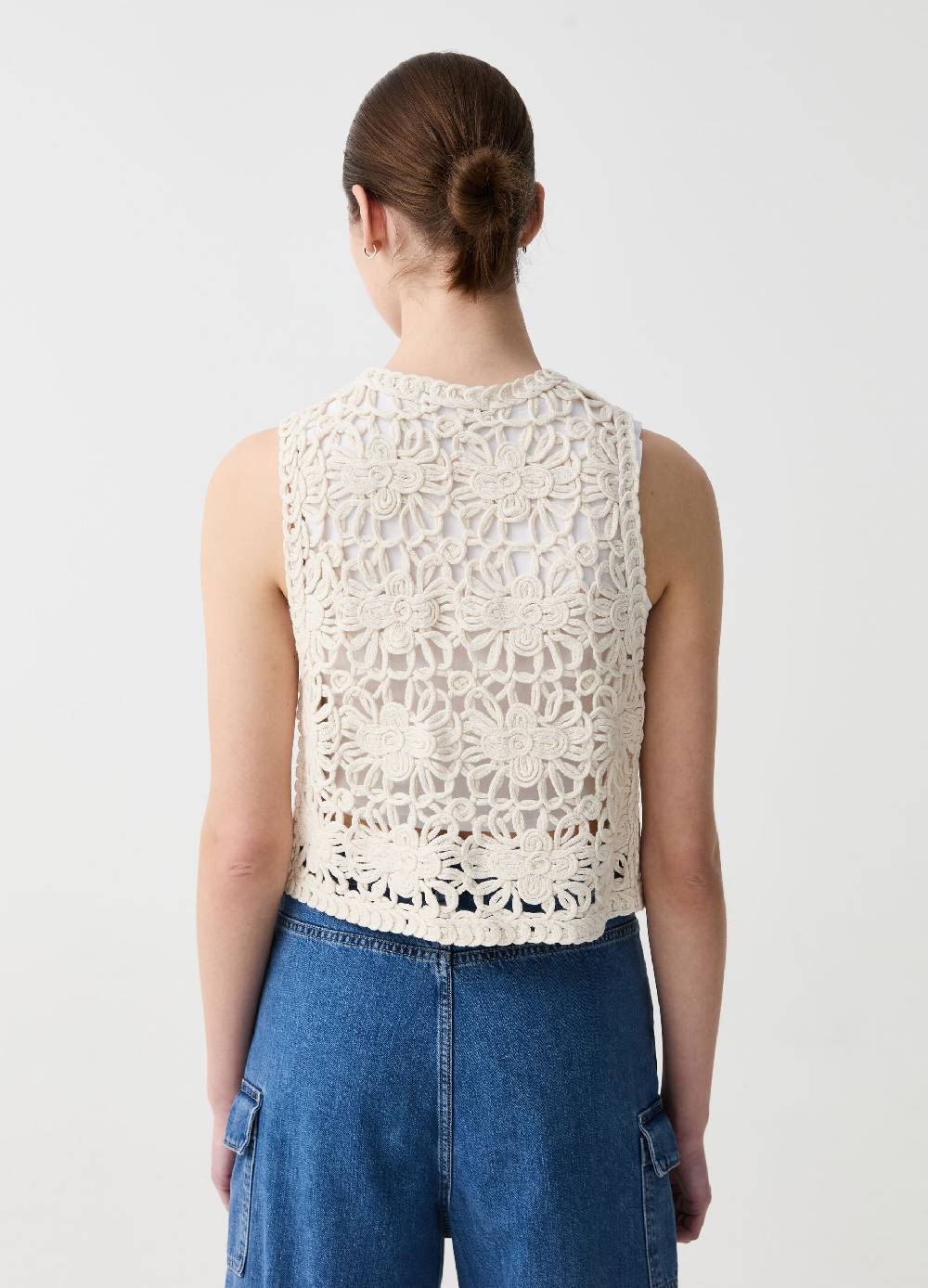Ovs Gilet Aperto Con Lavorazione Crochet