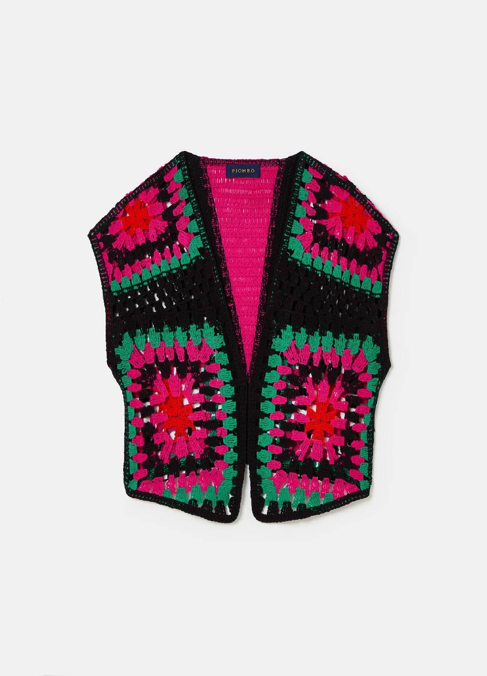 Ovs Gilet Aperto Crochet Multicolor