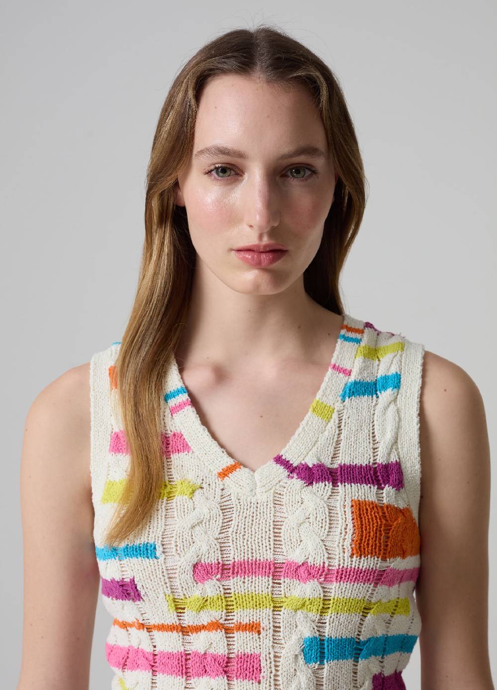 Ovs Gilet Chiuso A Coste Con Fantasia Multicolor