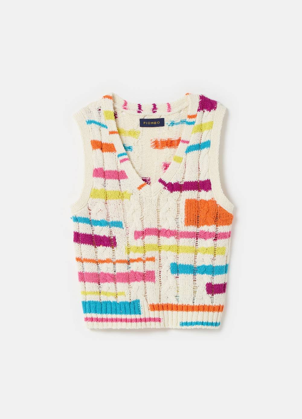 Ovs Gilet Chiuso A Coste Con Fantasia Multicolor