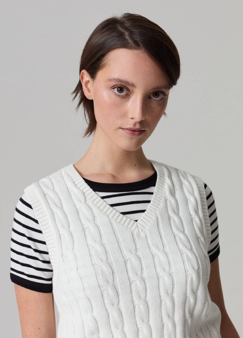 Ovs Gilet Chiuso A Coste Con Lavorazione A Trecce