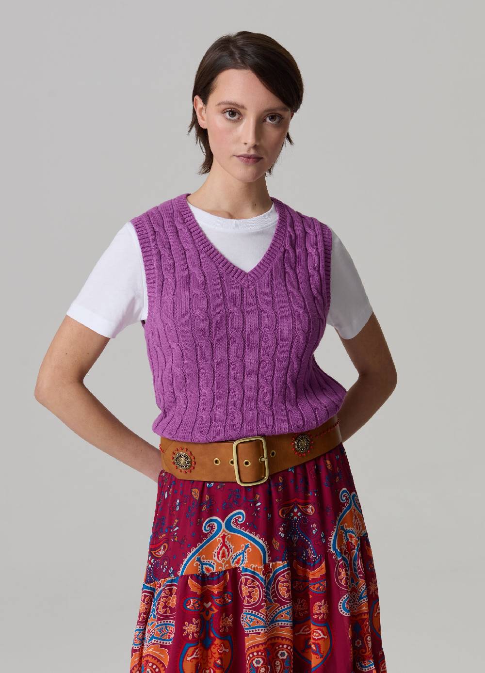 Ovs Gilet Chiuso A Coste Con Lavorazione A Trecce