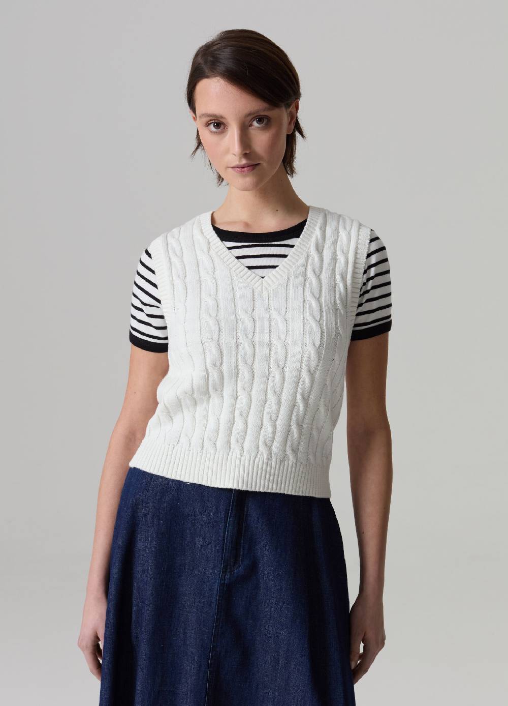 Ovs Gilet chiuso a coste con lavorazione a trecce