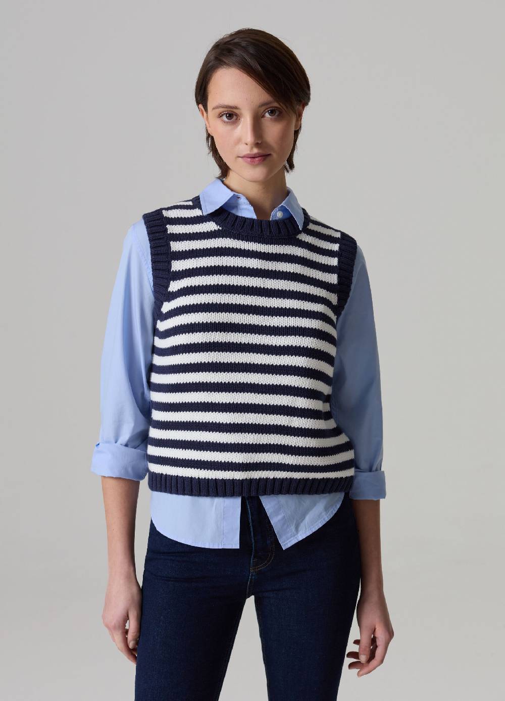 Ovs Gilet chiuso a coste inglesi fantasia a righe