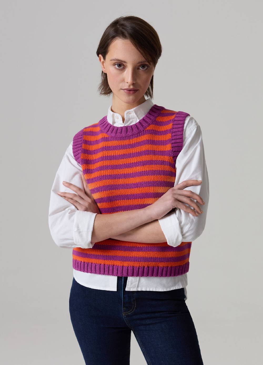 Ovs Gilet chiuso a coste inglesi fantasia a righe