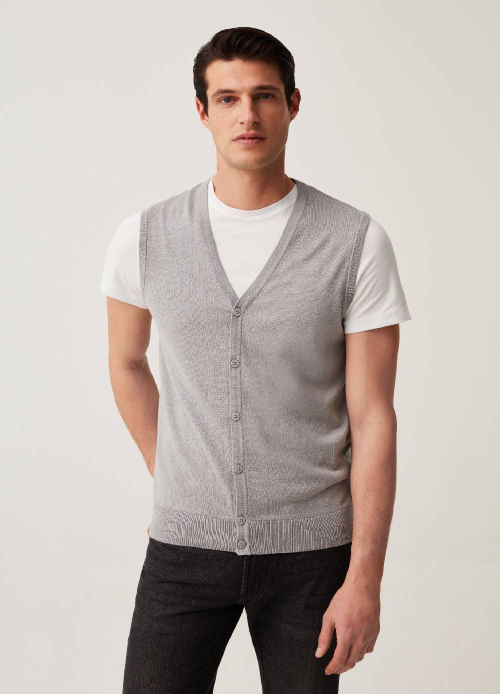 Ovs Gilet Con Scollo A V E Bottoni