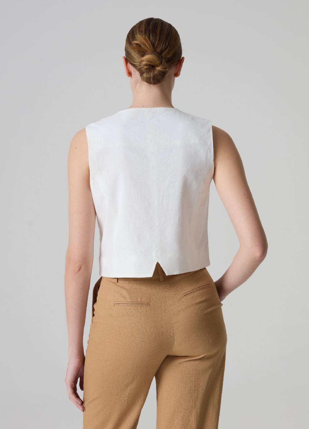 Ovs Gilet Elegante In Lino E Viscosa PIOMBO