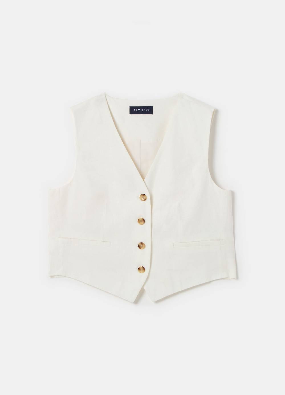 Ovs Gilet Elegante In Lino E Viscosa PIOMBO