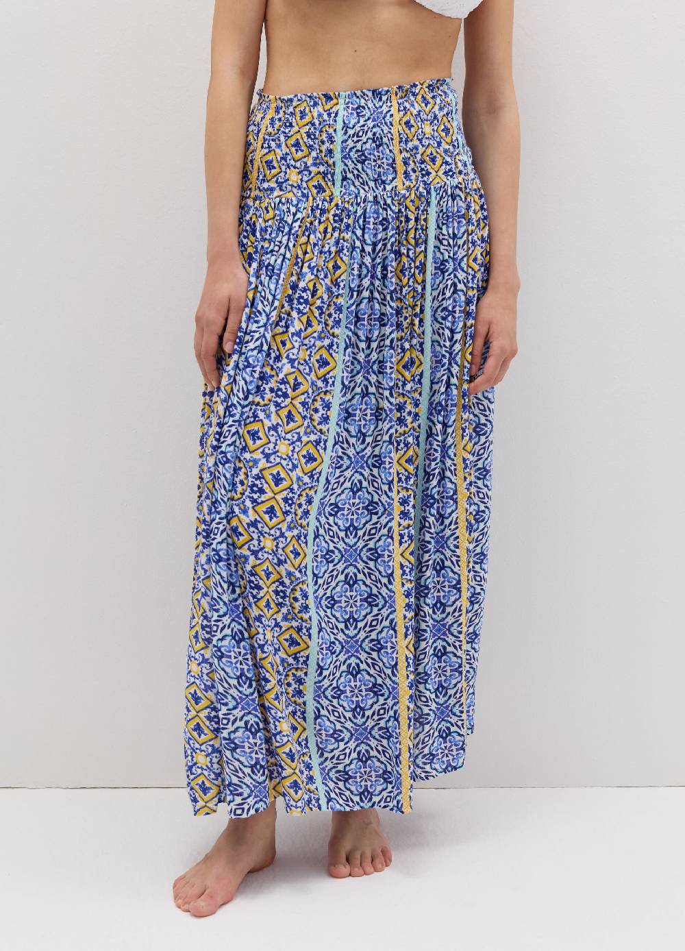 Ovs Gonna Estiva Plisse Stampata Positano