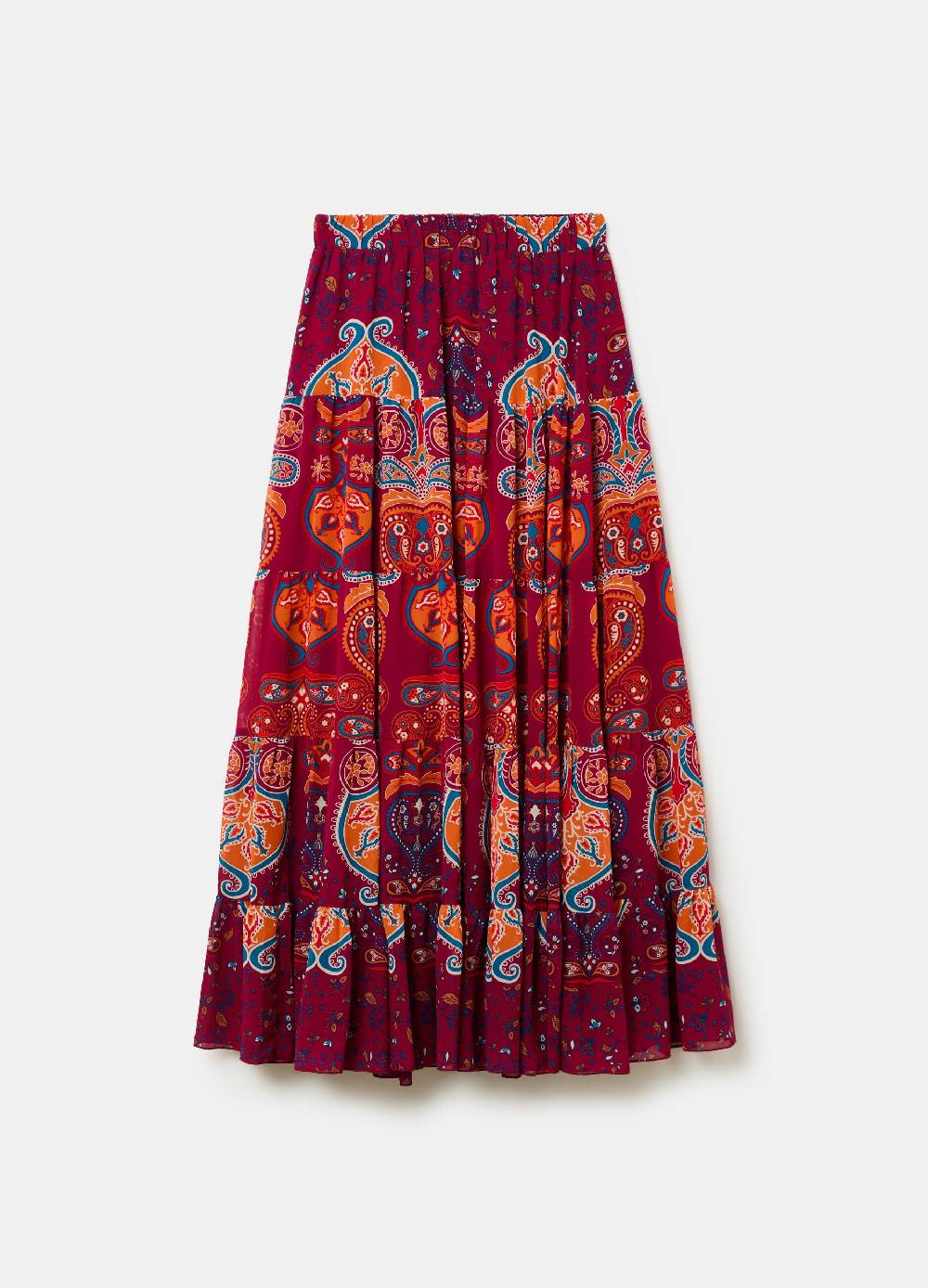 Ovs Gonna Lunga A Balze Con Stampa Folk