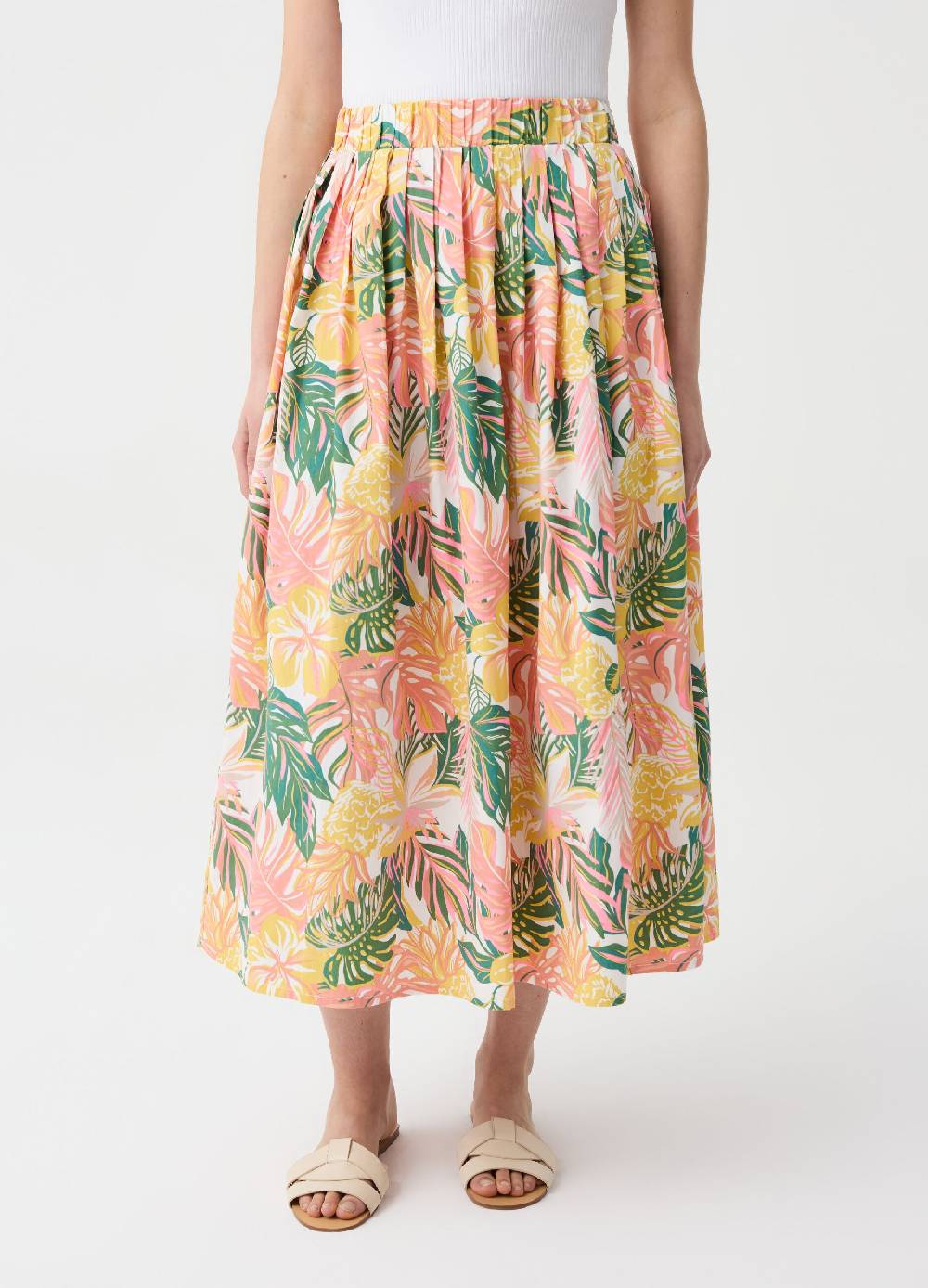 Ovs Gonna Lunga A Ruota Plisse Stampata