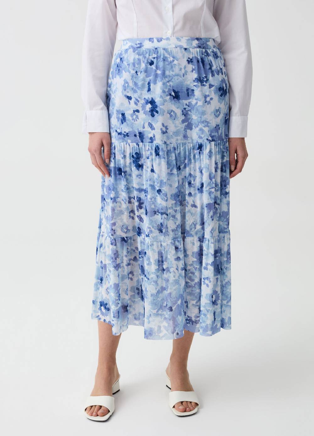 Ovs Gonna Lunga In Mesh Floreale