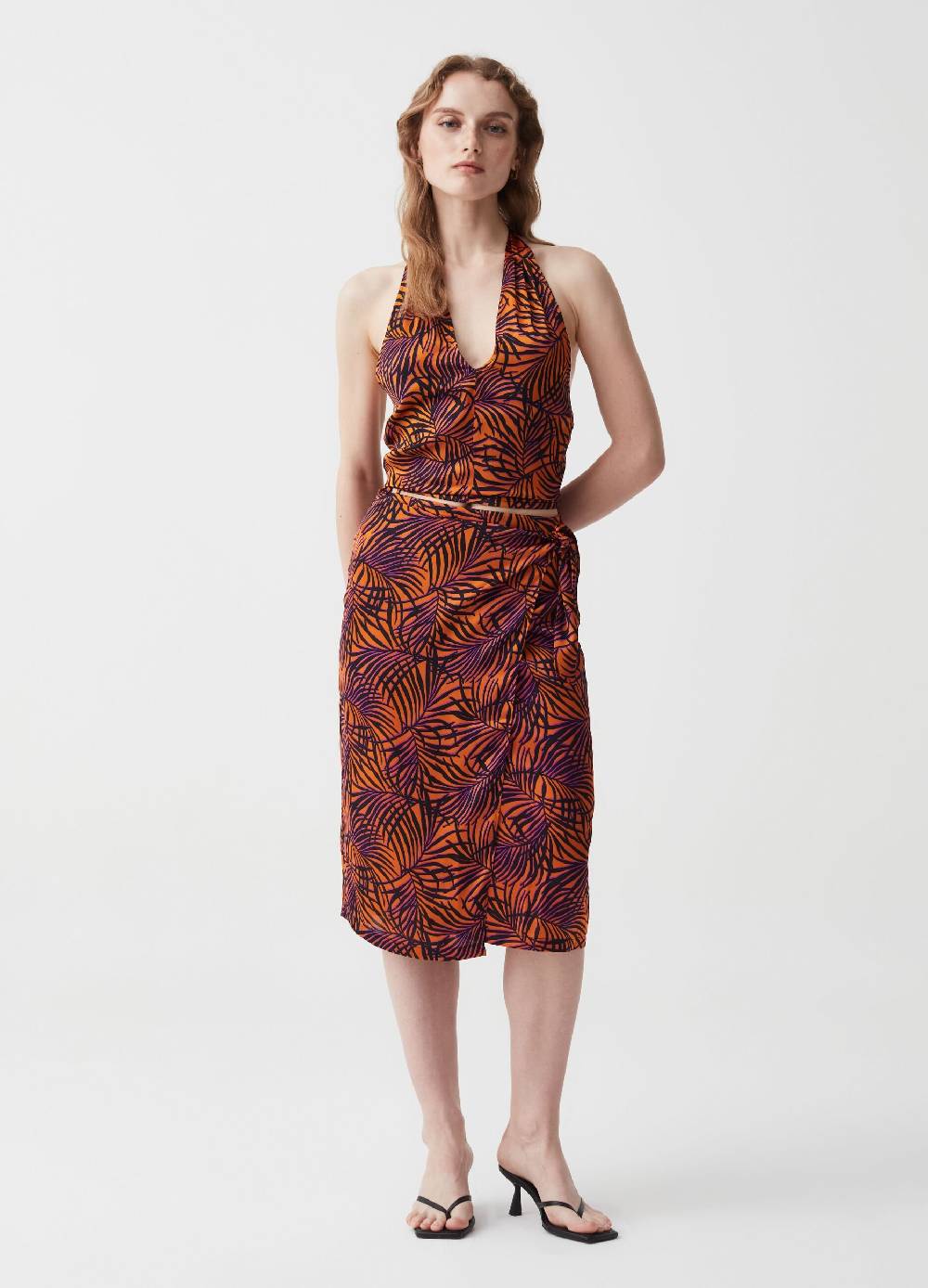 Ovs Gonna midi a portafoglio stampa tropicale