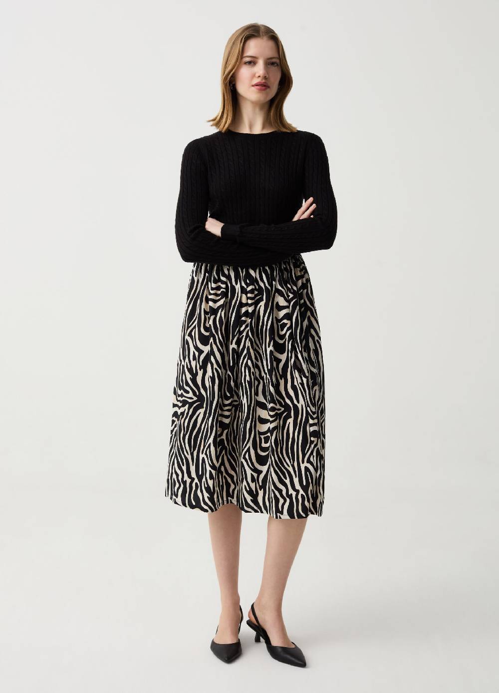 Ovs Gonna midi a ruota in crêpe