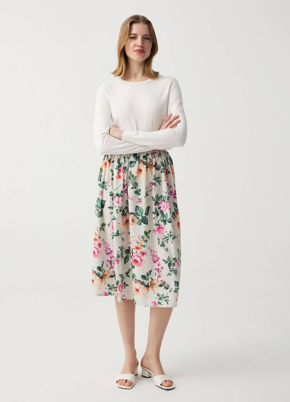 Ovs Gonna midi a ruota in crêpe