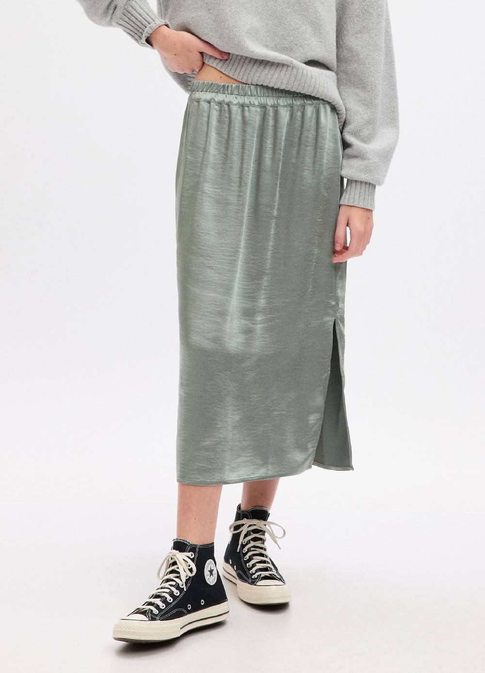 Ovs Gonna Midi Pull-on In Satin