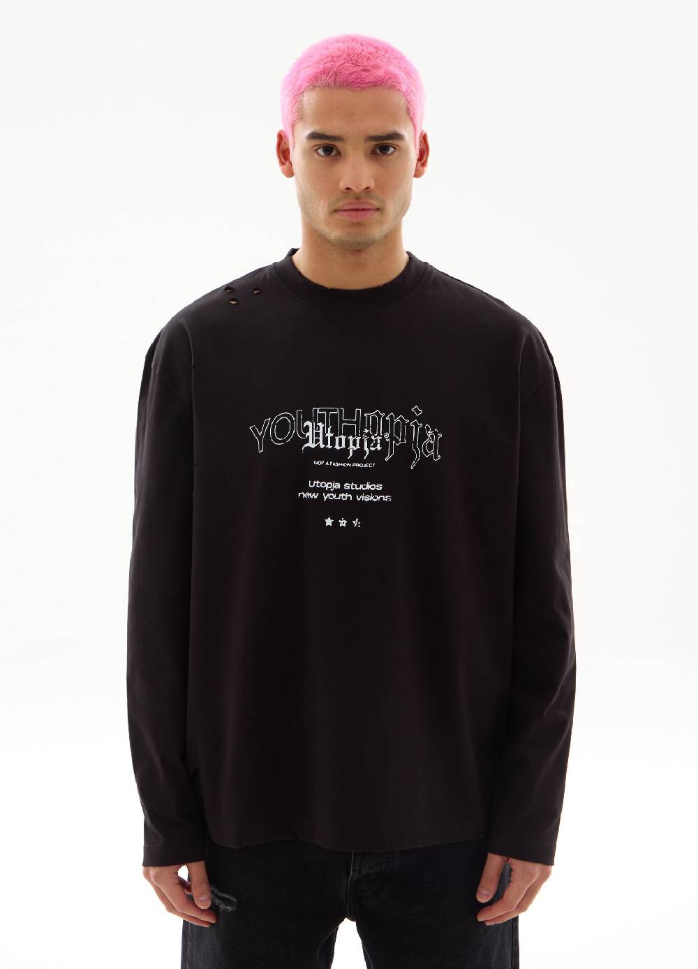Ovs Graphic Long Sleeve T-Shirt Black