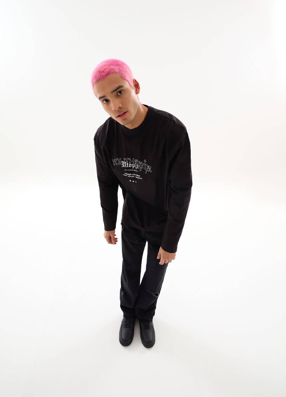 Ovs Graphic Long Sleeve T-Shirt Black