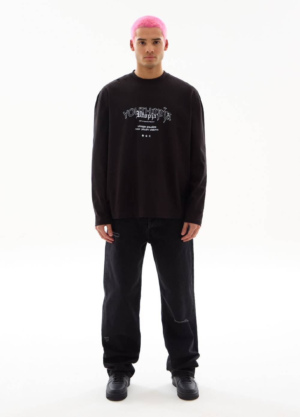 Ovs Graphic Long Sleeve T-Shirt Black