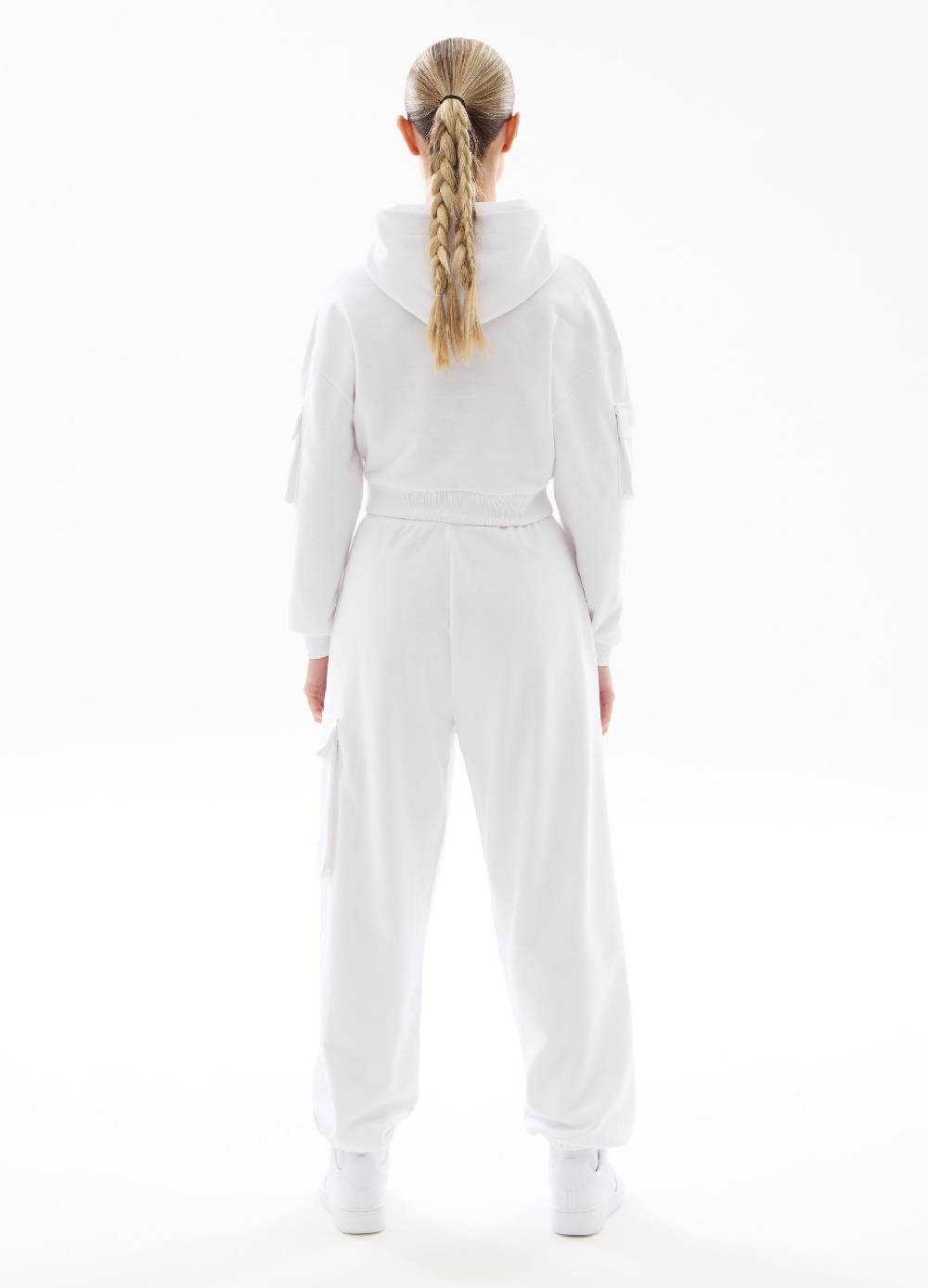 Ovs Hoodie Cargo Crop White