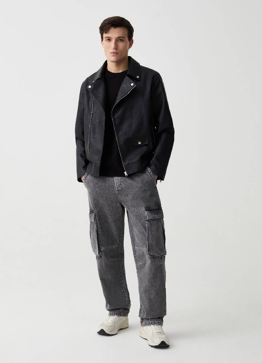 Ovs Jeans cargo wide leg acid wash
