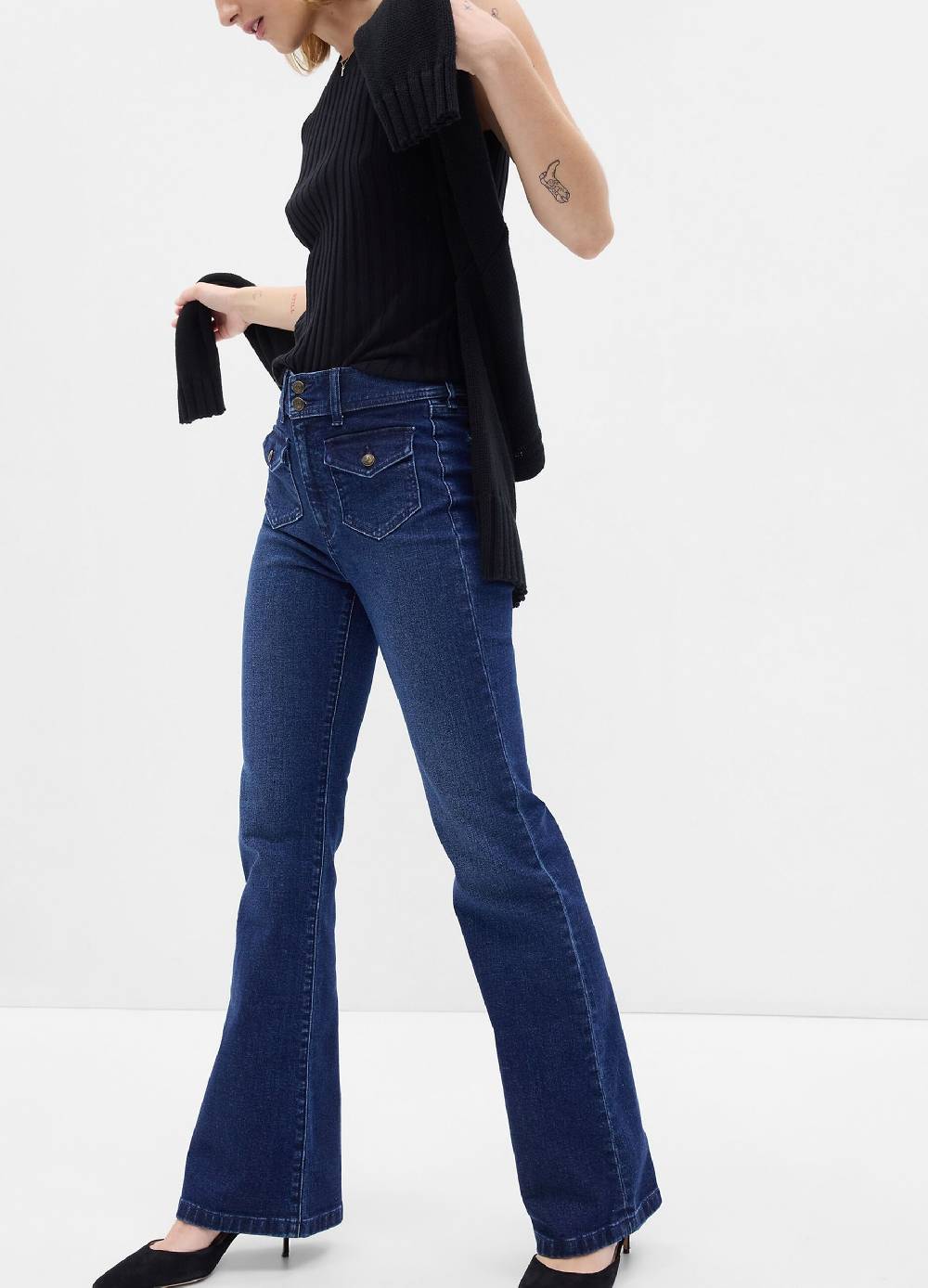 Ovs Jeans Flare Fit A Vita Alta Con Bottoni