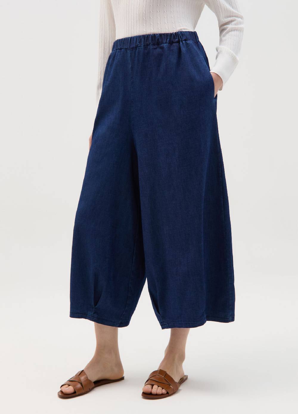 Ovs Jeans Fluido Wide Leg Cropped
