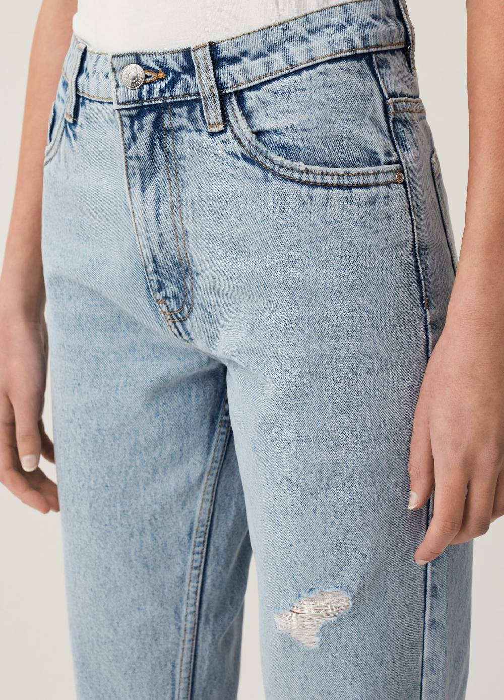 Ovs Jeans Mom Fit In Cotone