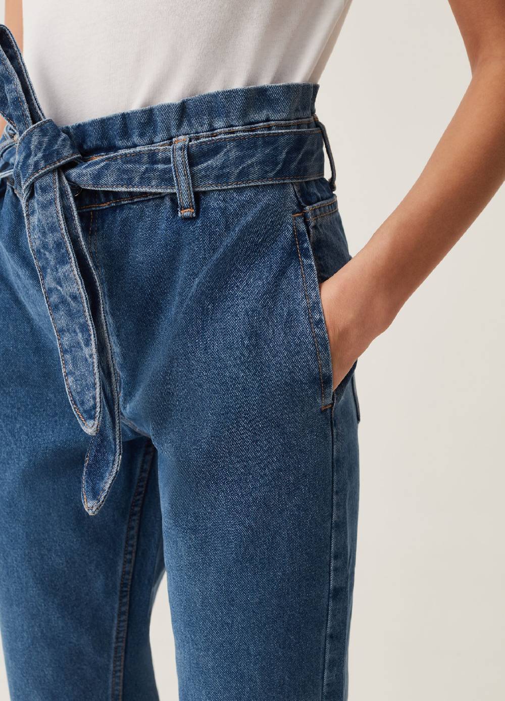 Ovs Jeans Paper Bag Con Cintura