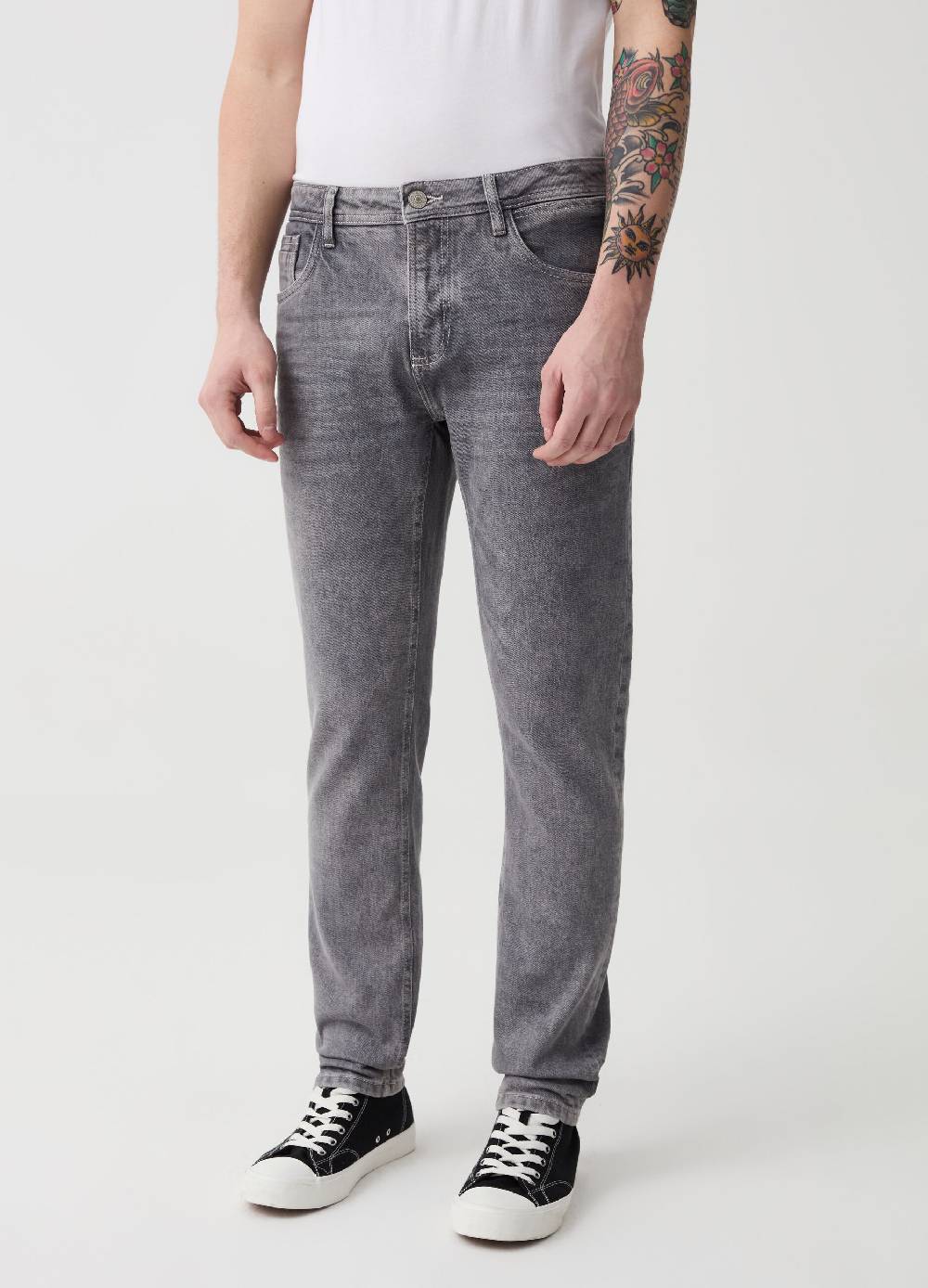Ovs Jeans Skinny Fit Acid Wash Con Scoloriture
