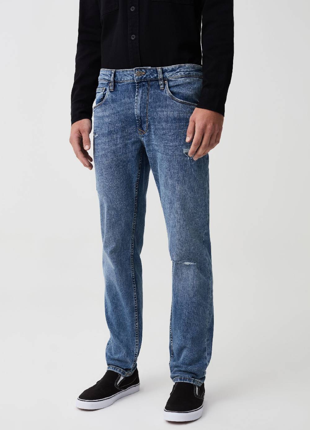 Ovs Jeans Slim Fit Con Abrasioni E Scoloriture