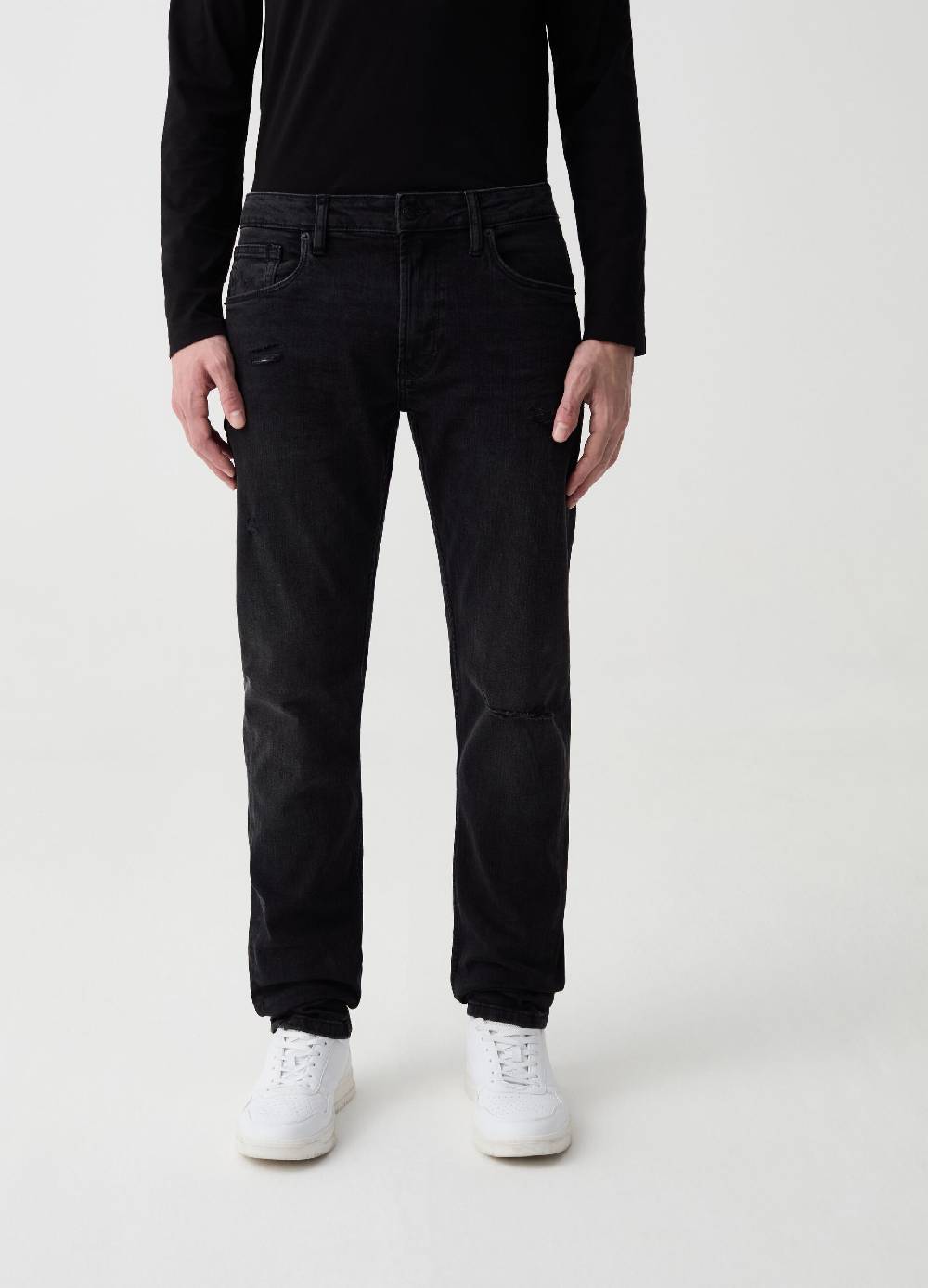 Ovs Jeans Slim Fit Con Abrasioni