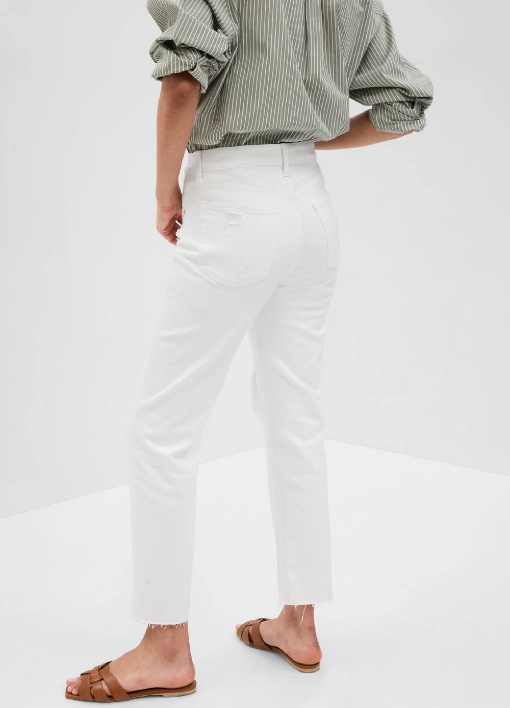 Ovs Jeans Straight Fit A Vita Alta Con Abrasioni