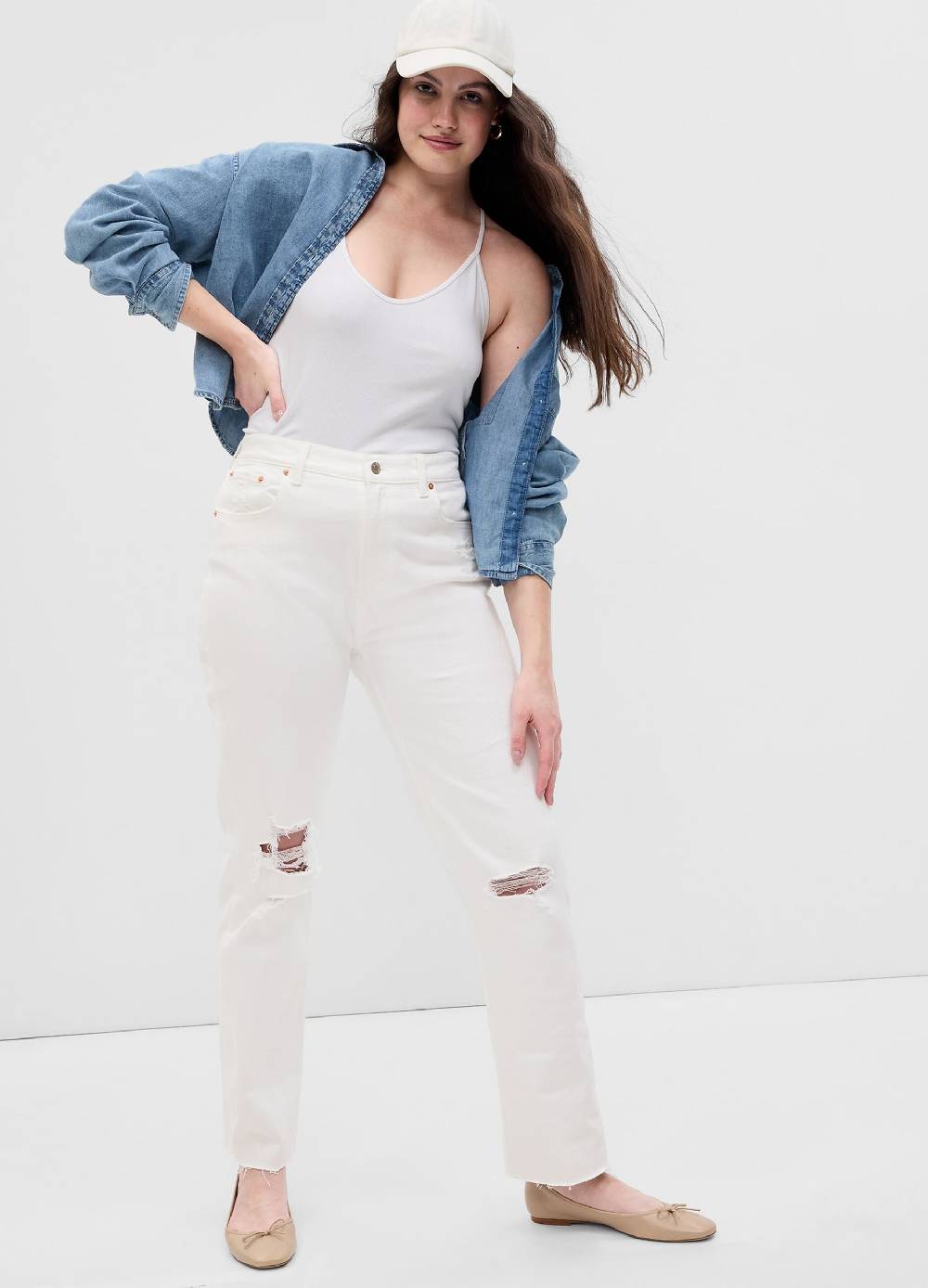 Ovs Jeans Straight Fit A Vita Alta Con Abrasioni