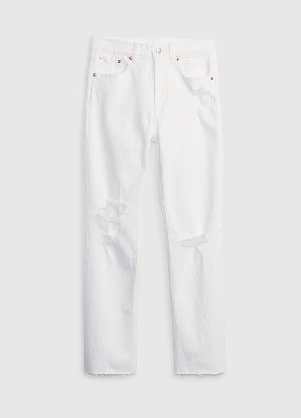 Ovs Jeans Straight Fit A Vita Alta Con Abrasioni