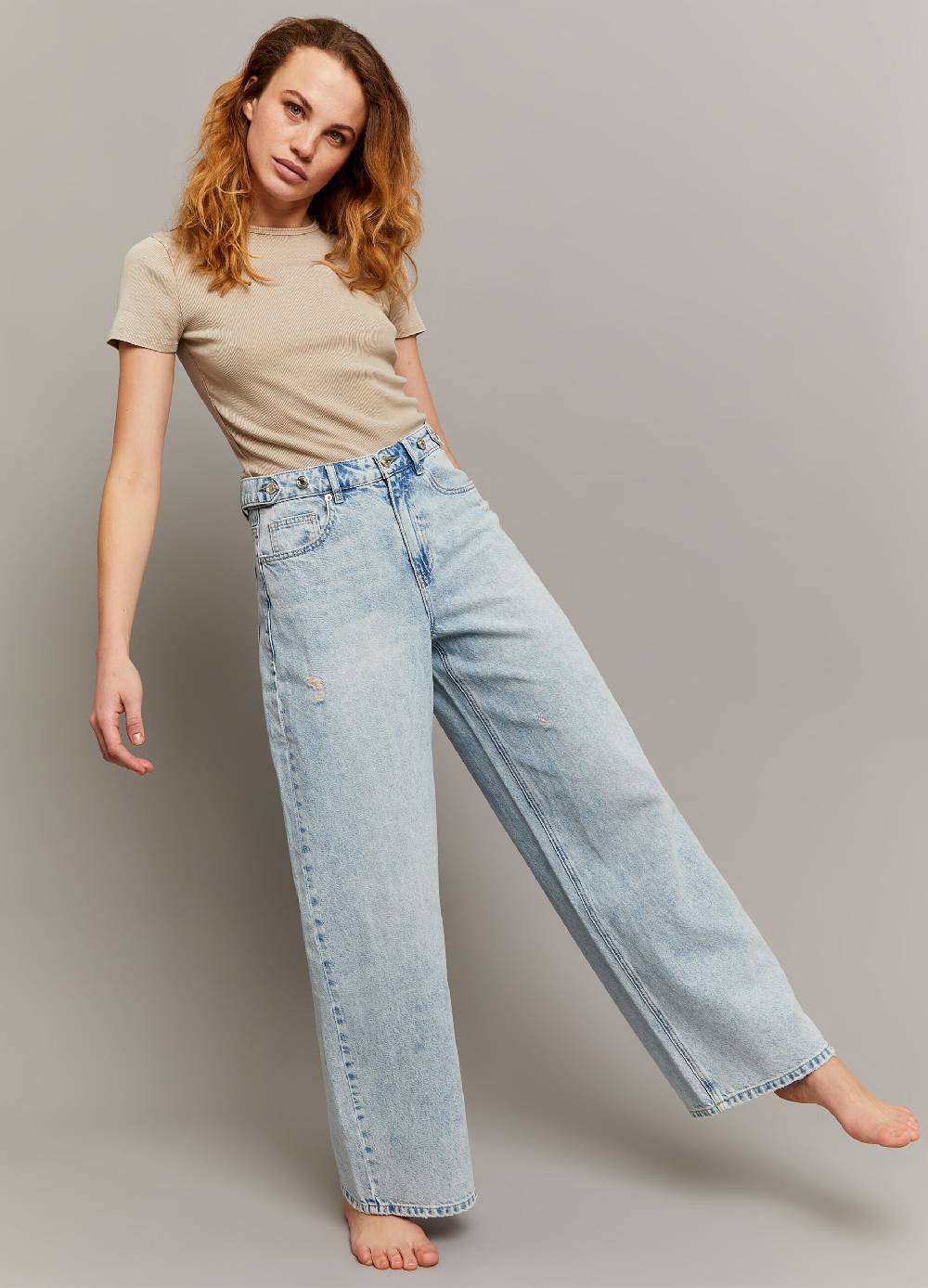 Ovs Jeans straight fit acid wash con abrasioni