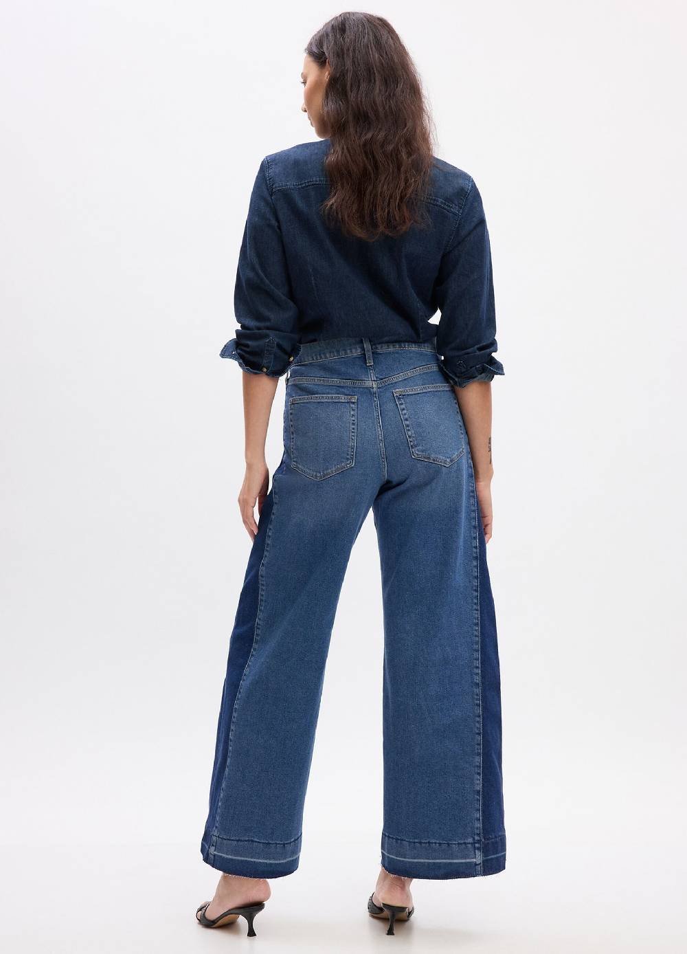 Ovs Jeans Wide Leg Bicolore A Vita Alta