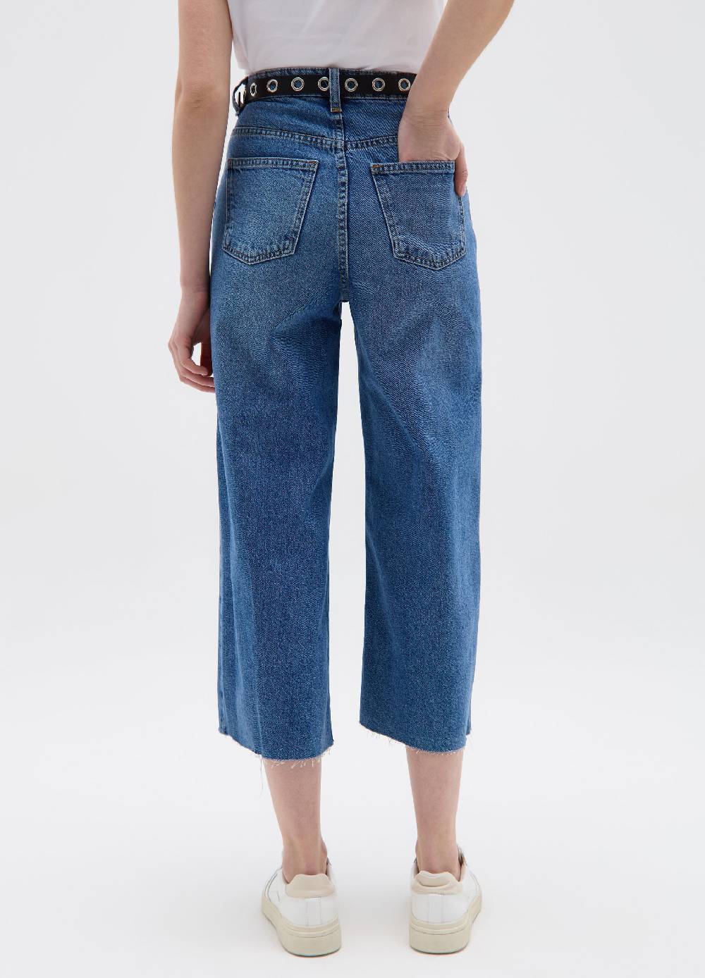 Ovs Jeans Wide Leg Crop Con Stampa RE-UP