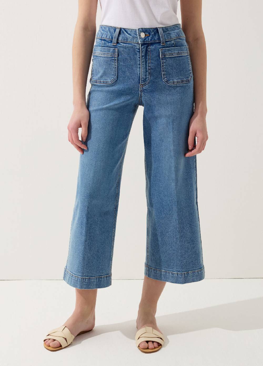 Ovs Jeans Wide Leg Cropped