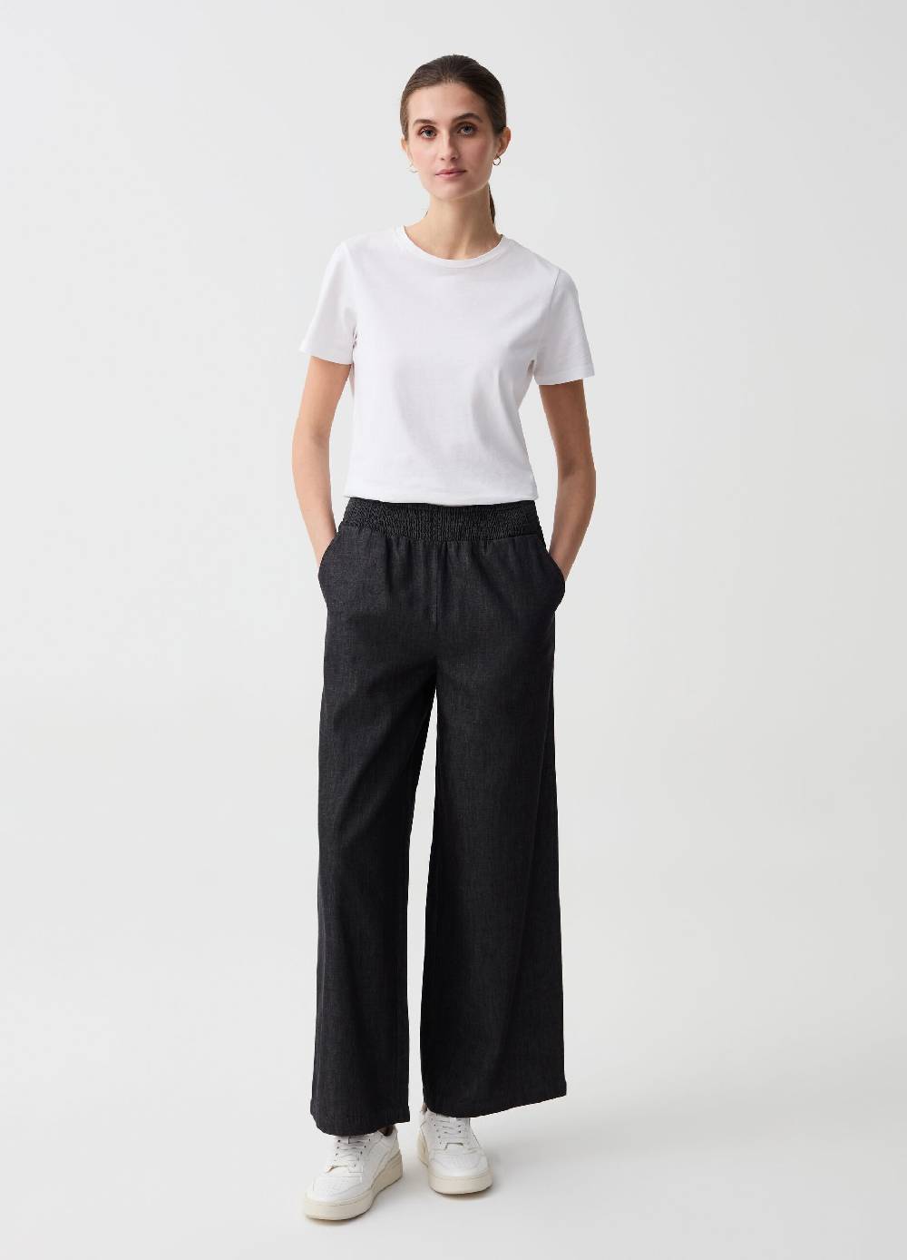 Ovs Jeans wide leg in tessuto fluido