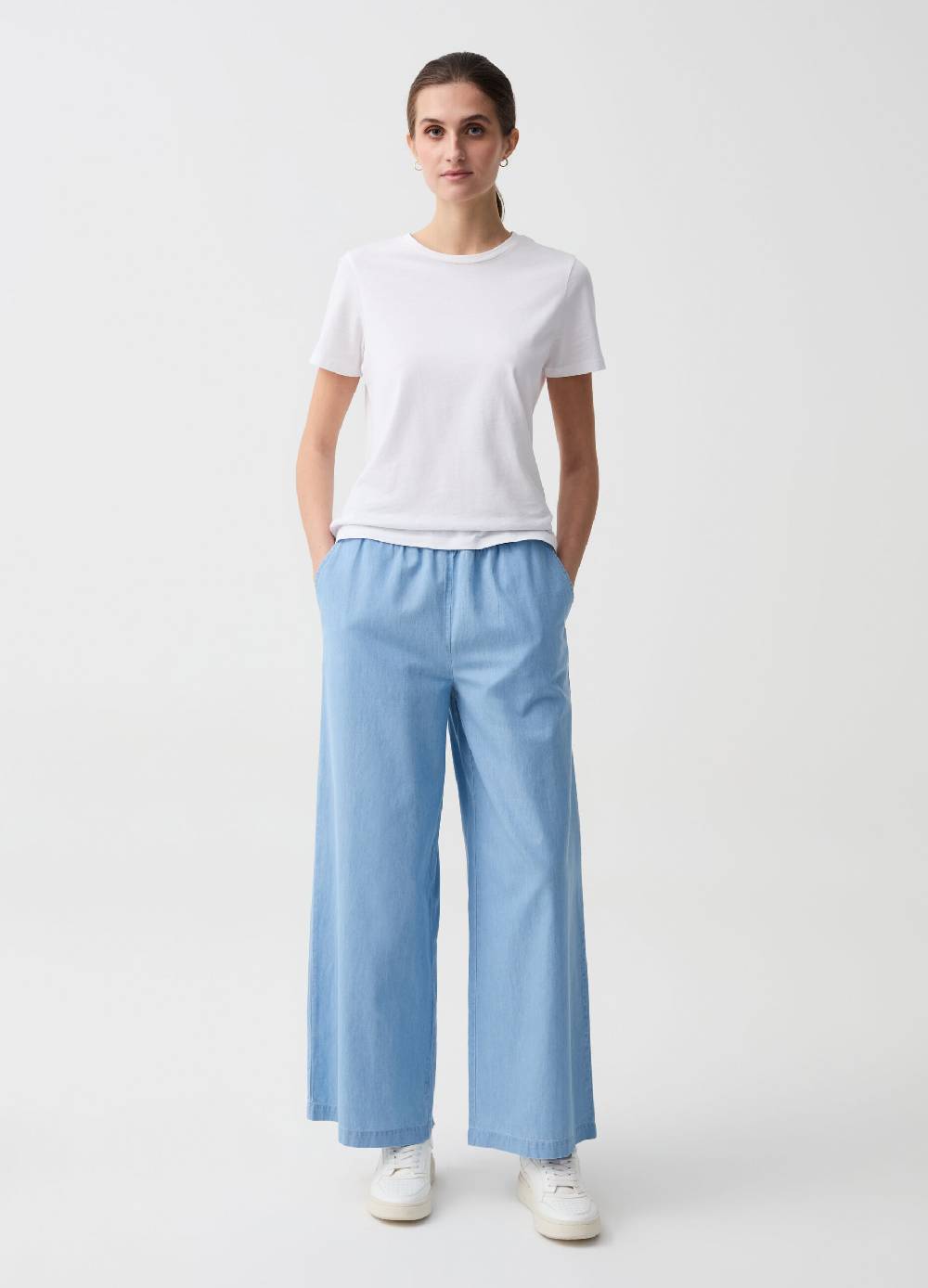 Ovs Jeans wide leg in tessuto fluido