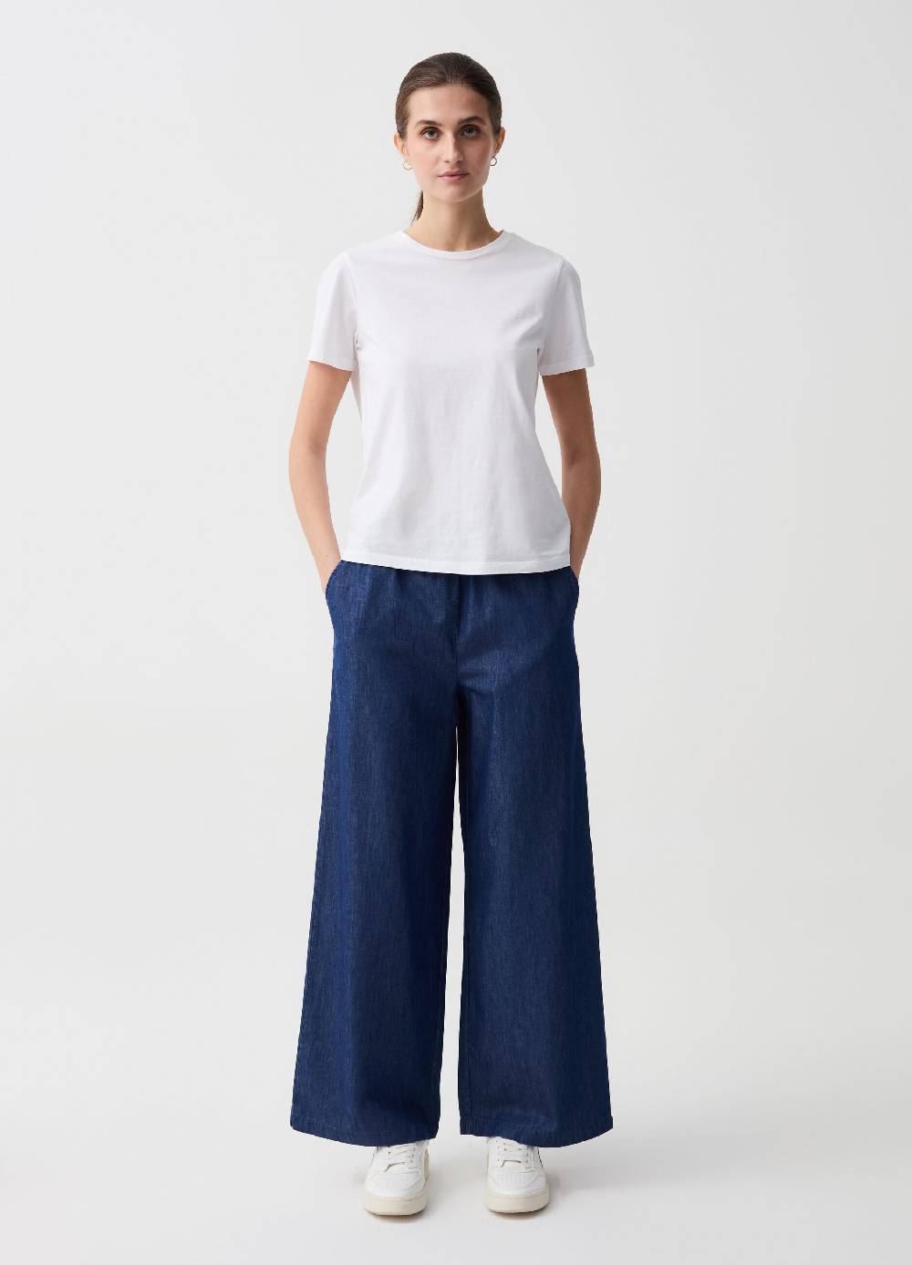 Ovs Jeans wide leg in tessuto fluido