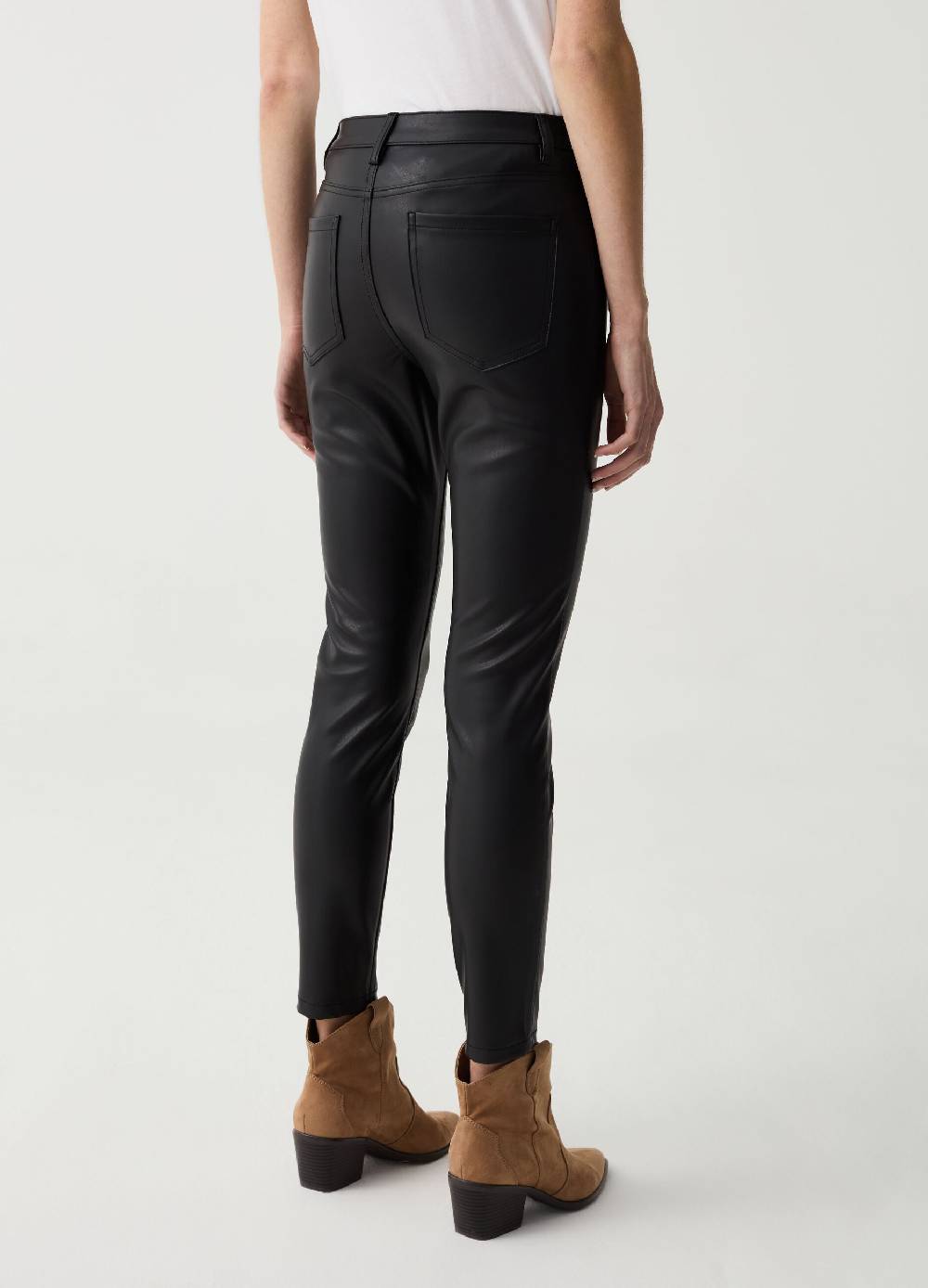 Ovs Jeggings Cropped Skinny Fit Effetto Lucido