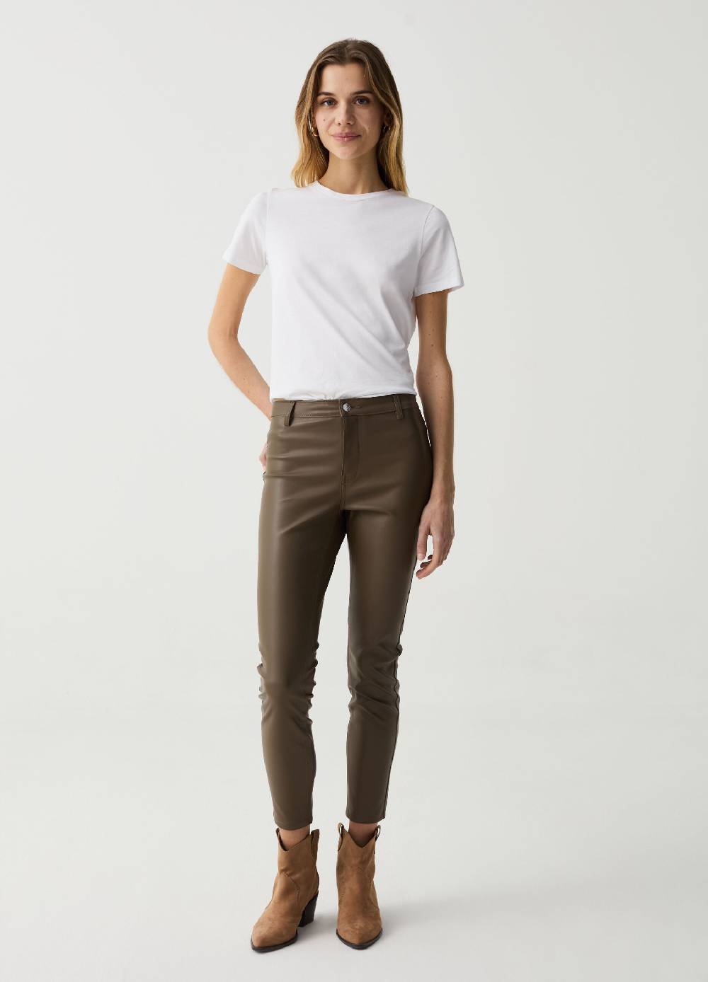 Ovs Jeggings cropped skinny fit effetto lucido