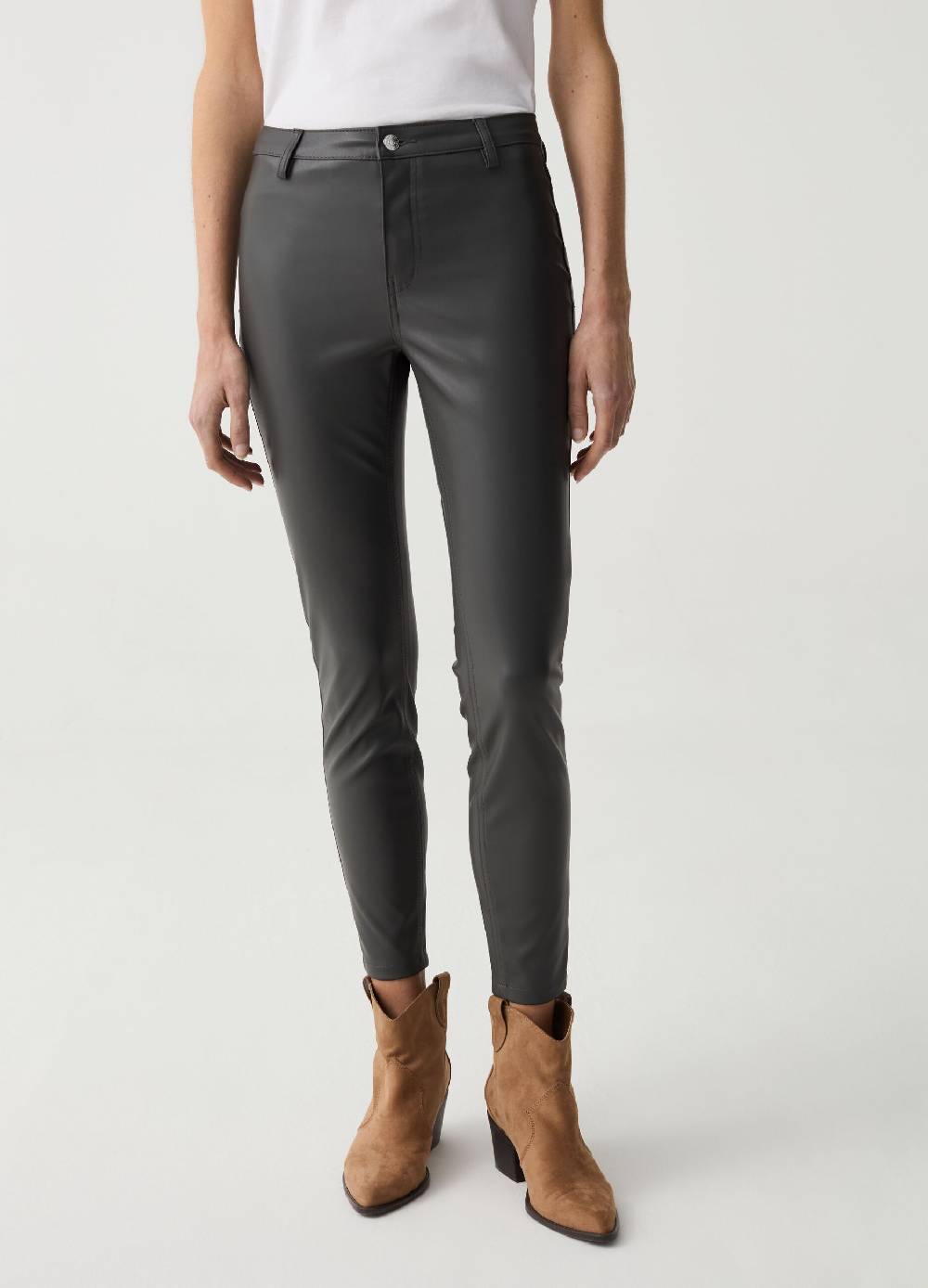 Ovs Jeggings Cropped Skinny Fit Effetto Lucido