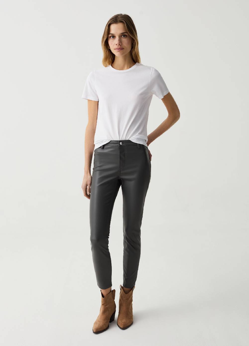 Ovs Jeggings cropped skinny fit effetto lucido