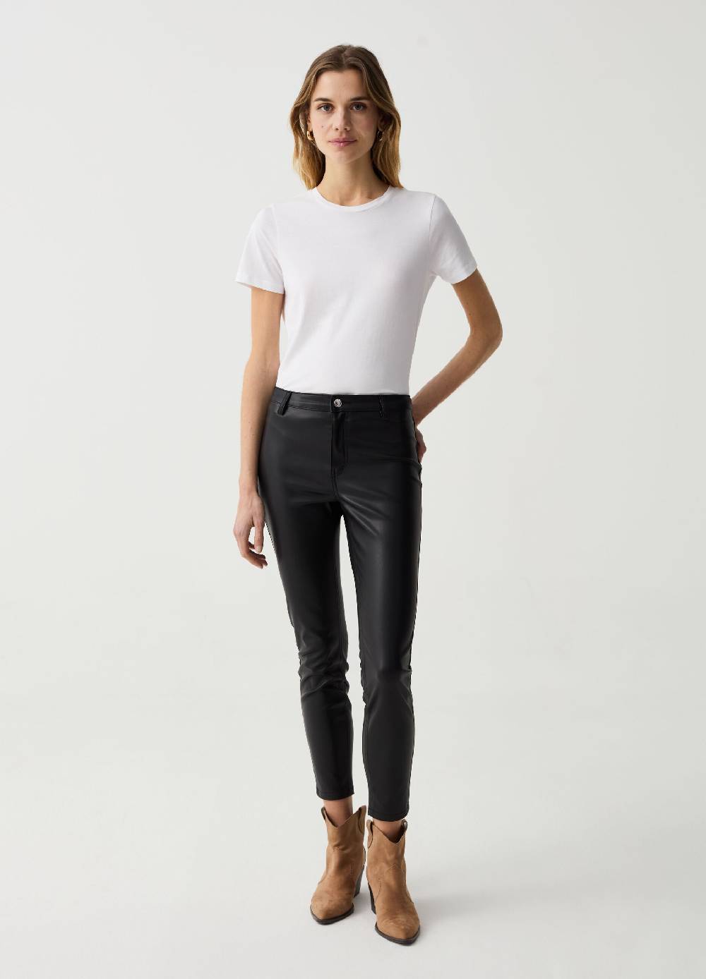 Ovs Jeggings cropped skinny fit effetto lucido
