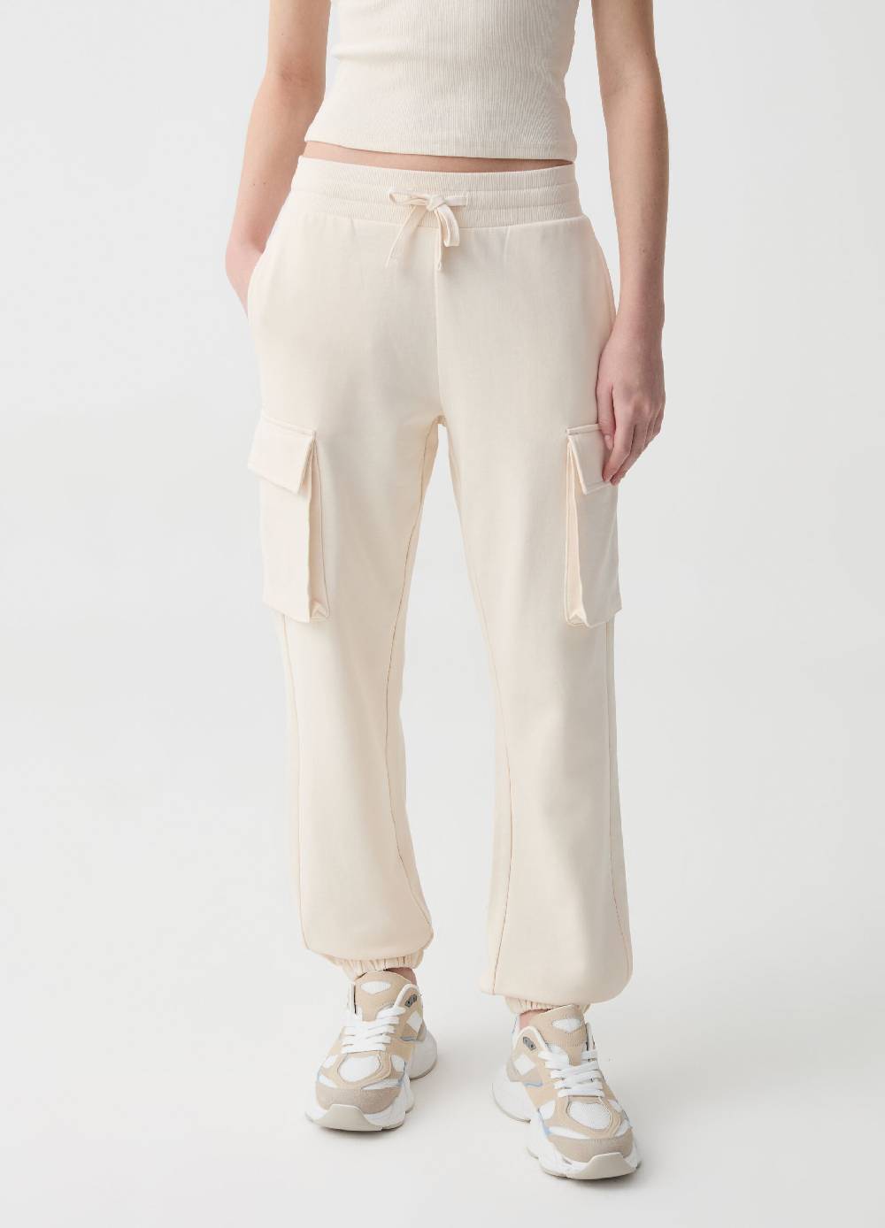 Ovs Jogger Cargo In Felpa Con Coulisse