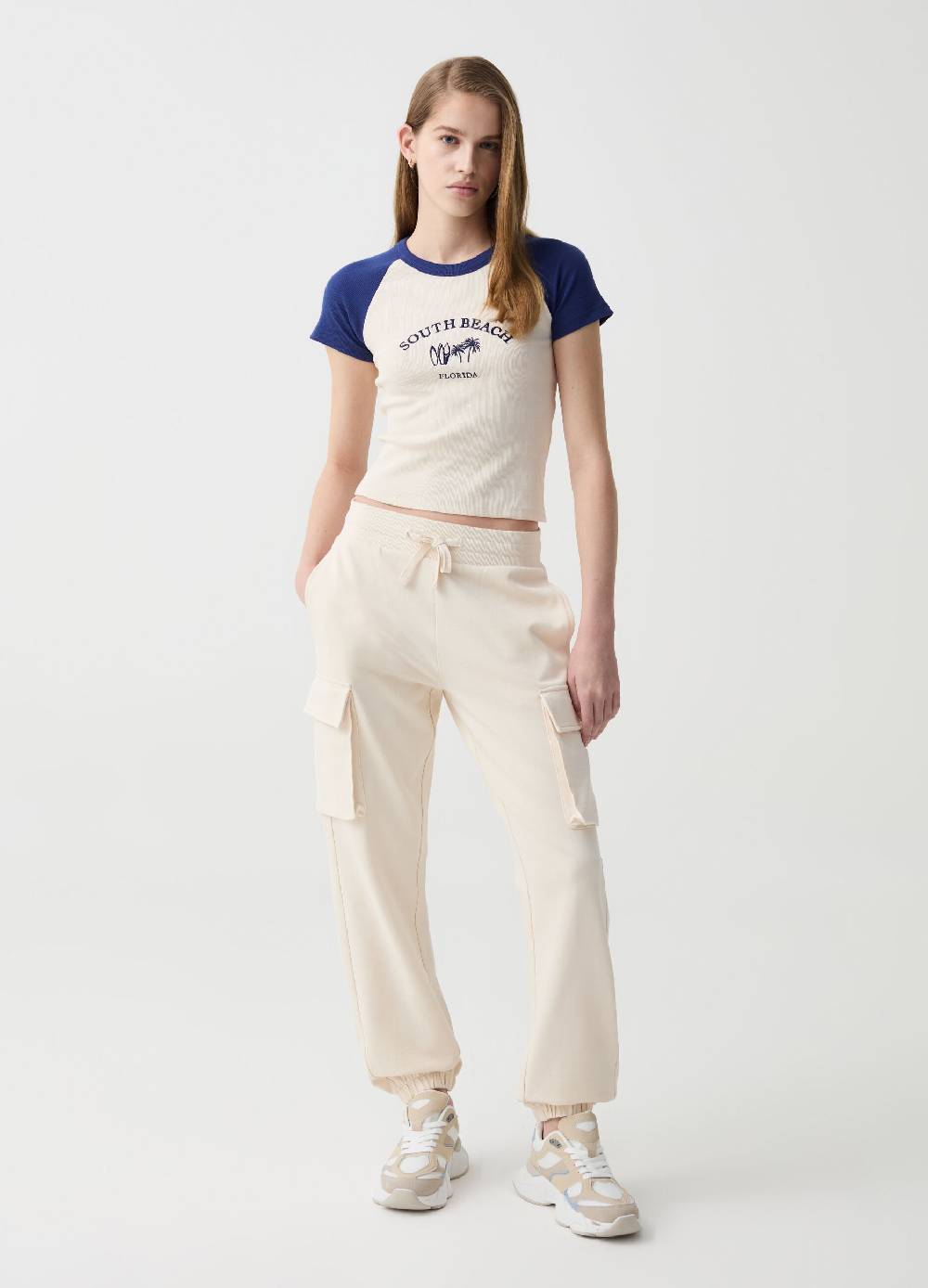 Ovs Jogger cargo in felpa con coulisse